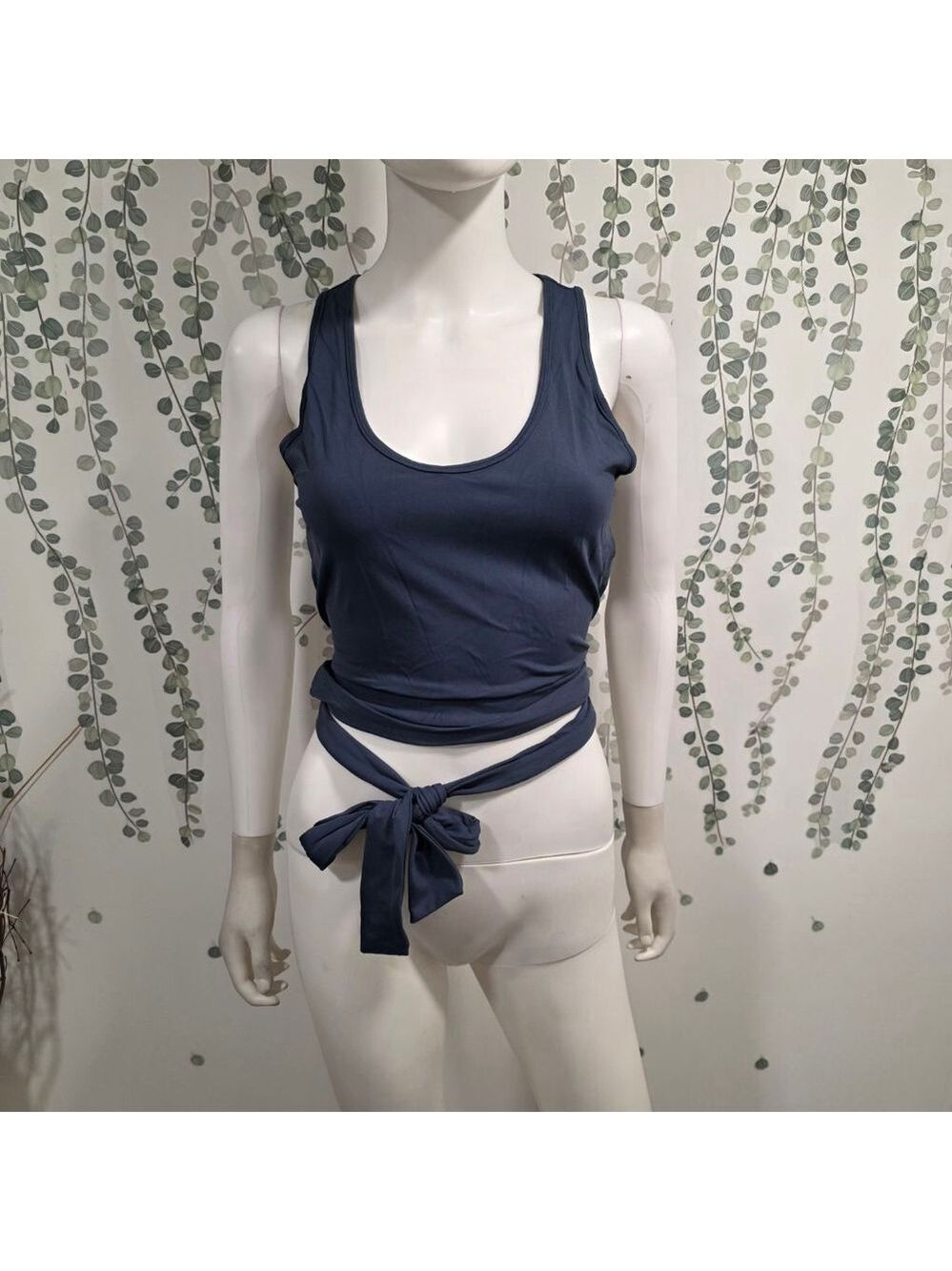 Calia Tie Wrap Tank Top M Blue Workout Athletic Crop NWT BodyBreeze - Picture 3 of 9